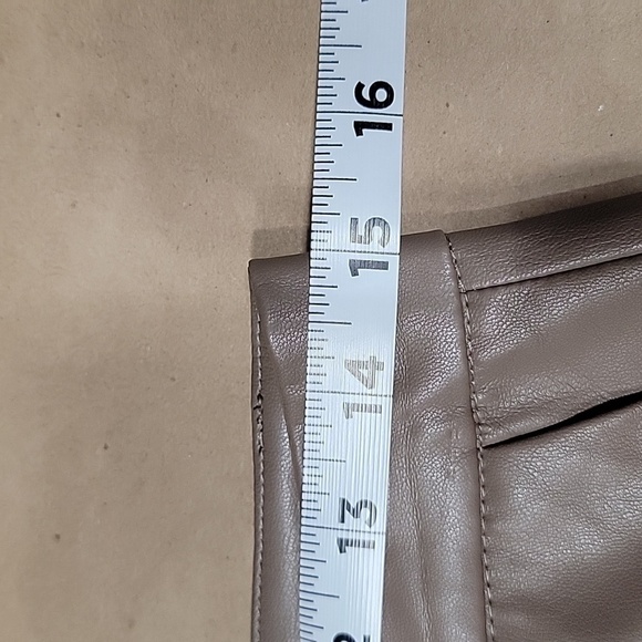 VERO MODA Size M Beige-y Taupe High Rise Faux Leather Pants, Exc. Used Cond - Picture 7 of 15